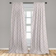 thumbnail image 5 of Ambesonne Checkered Curtains, Diagonal Lines Floral, Pair of 28"x95", Mauve Pink Forest Green, 5 of 5