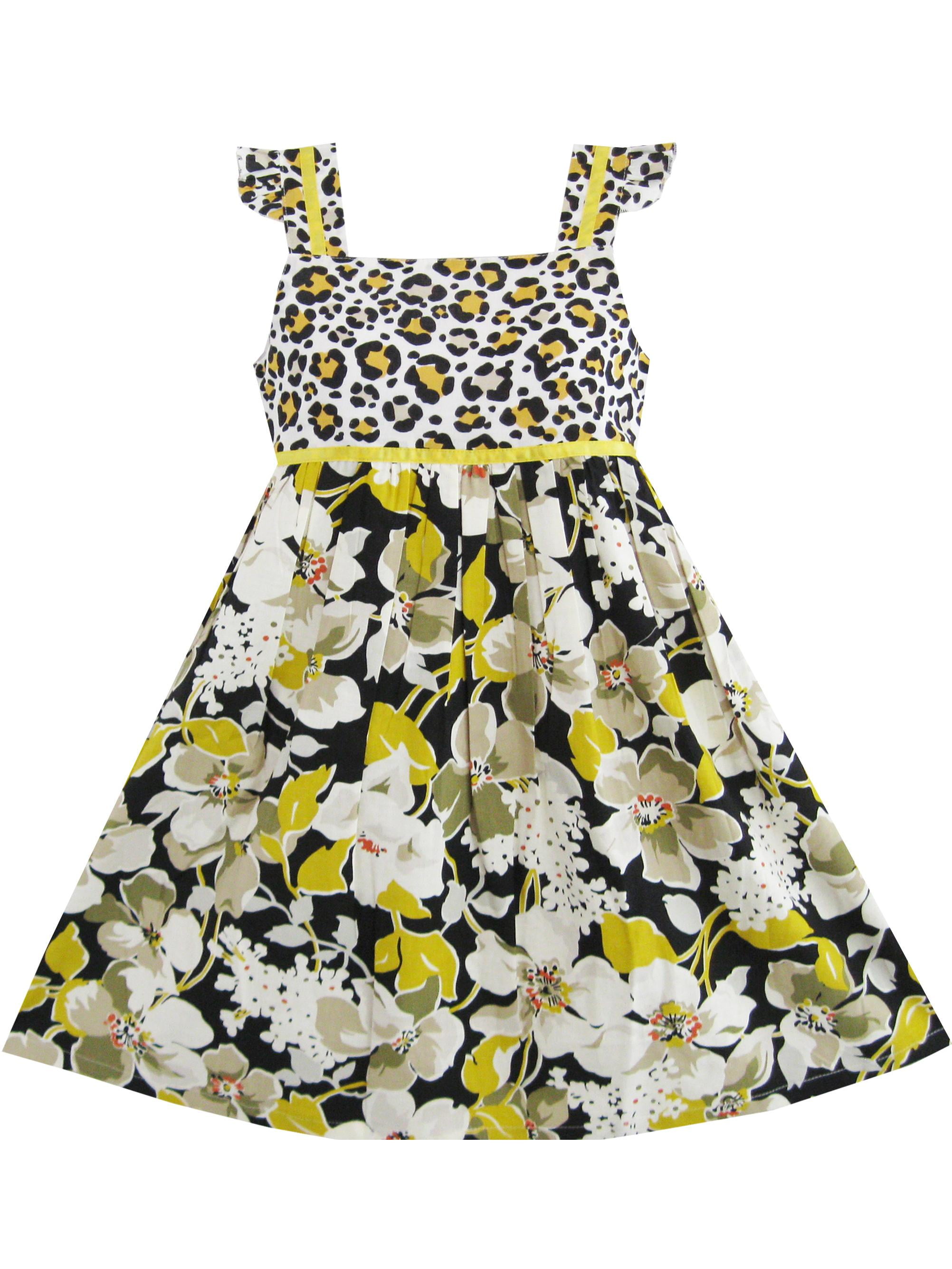 flower and leopard print dress
