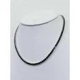 thumbnail image 2 of 4MM 22Ct Round Cut Simulated Black Diamond Pretty Women's Tennis Necklace 14k White Gold Plated 925 Silver 18", 2 of 2
