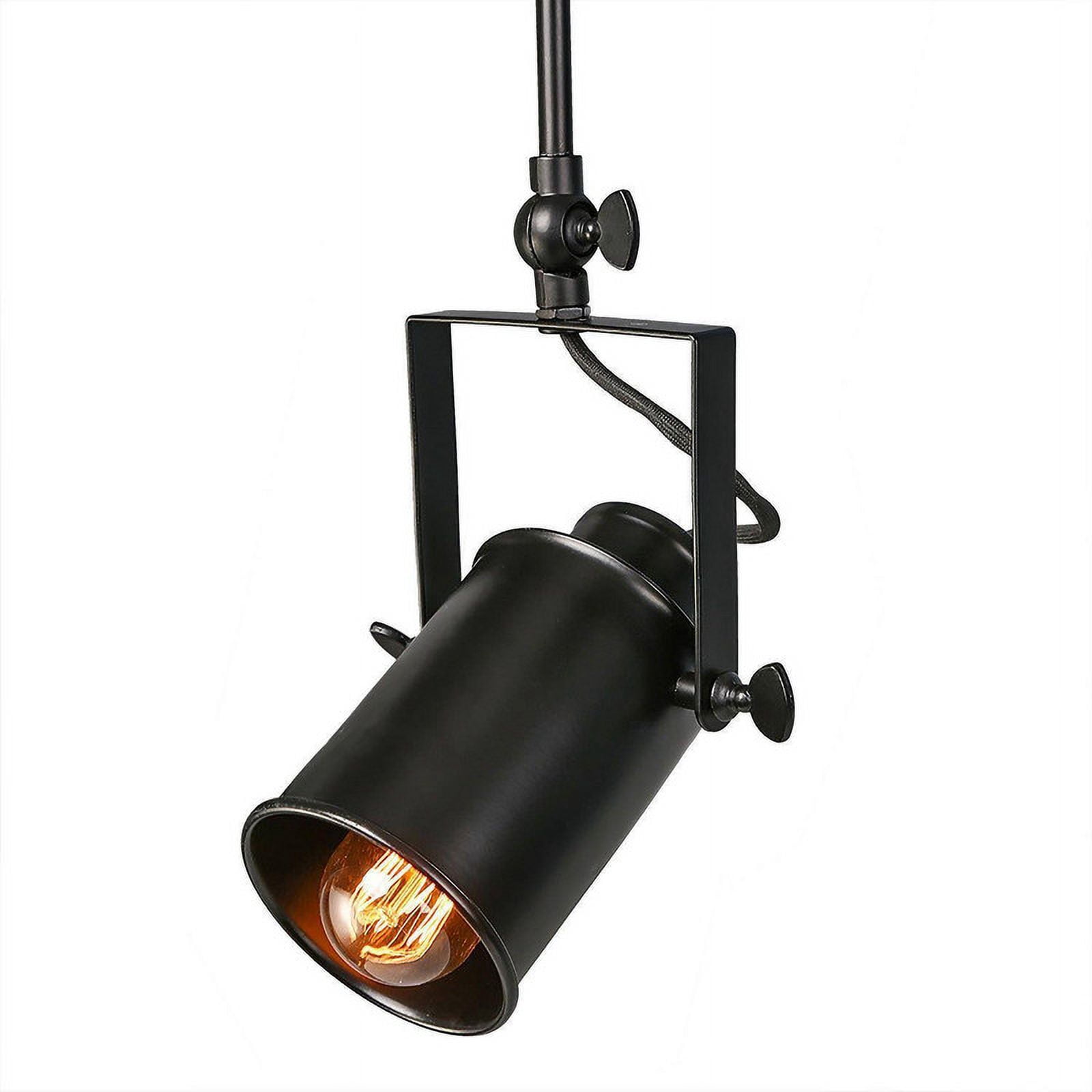 LNC 4-Light Matte Black Track Lighting, Adjustable Ceiling Fixture, E26, Dimmable