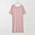 thumbnail image 2 of MGDXOX Women's Oversized Short Sleeve Nightgown Crew Neck Backless Soft Sleep Shirt Dress for Loungewear Pink XXL, 2 of 6