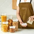 thumbnail image 6 of ZENS Glass Canister Set,Airtight Kitchen Storage Jars with Glass Lids 4 Pack 10oz-3.35x3.15 IN, 6 of 6