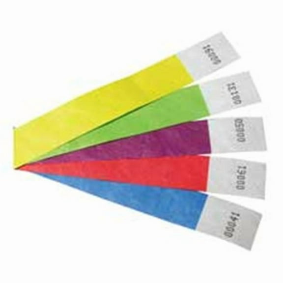 Security Wristbands, 0.75" X 10", Yellow, 100/pack | Bundle of 5 Packs