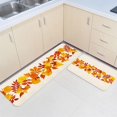thumbnail image 3 of Kitchen Runner Rug Set 2 PCS, Thanksgiving Maple Leaves Fall Burlap Background Runner Carpet Door Mats with Non Slip Rubber Backing Floor Mat for Laundry Bedside, 3 of 6