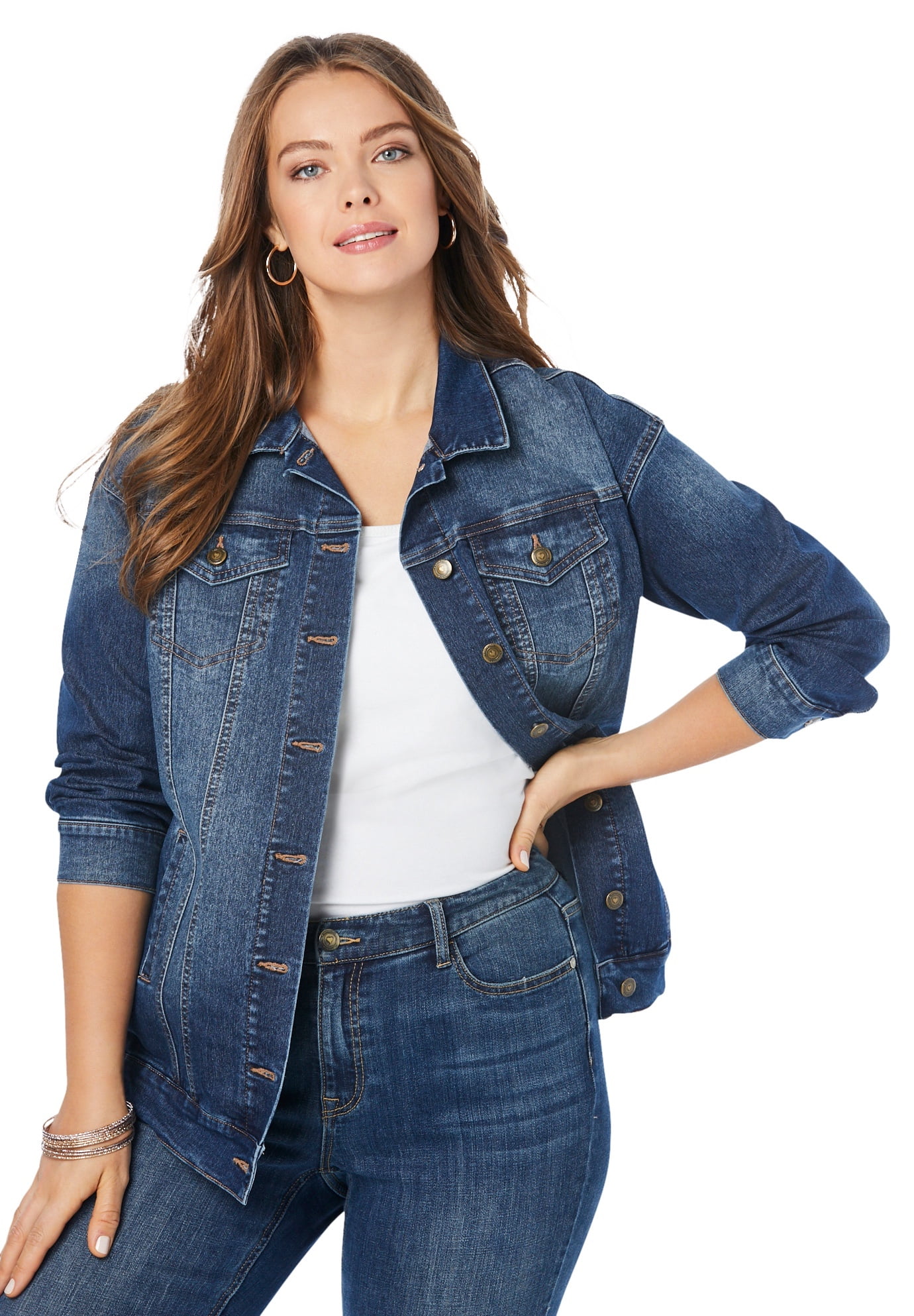 plus size jeans and blazer