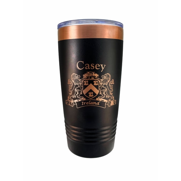 Casey Irish Coat of Arms Black Travel Mug
