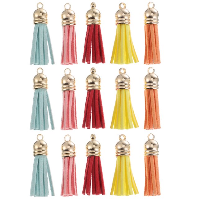 25pcs tassel de cuero colgante llavero decoración de bricolaje accesorios de joyería (color mixto)