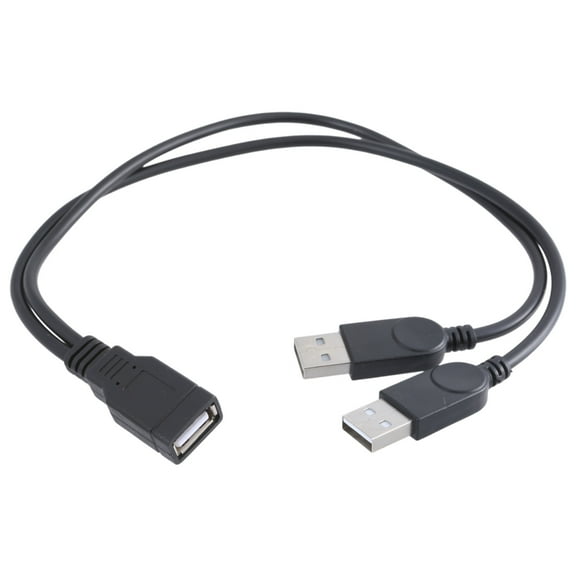 Yammee 1Pc 26cm New USB 2.0 FeMale to 2 Dual male Jack Y Splitter Hub Cord Adapter Cable