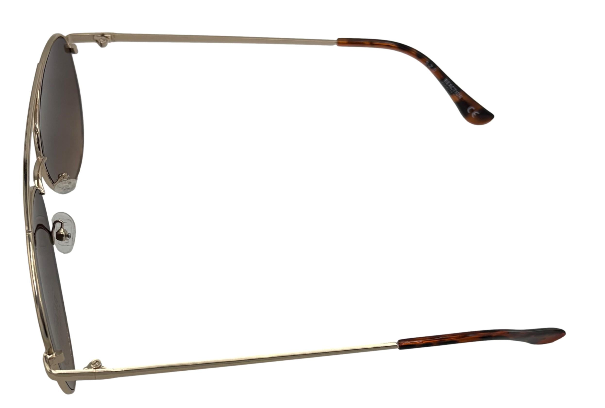 Kenneth Cole Reaction Mens Gold Metal Aviator Sunglass, Gradient Lens KC1386 32F