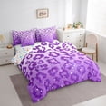 thumbnail image 3 of Feelyou Purple Cheetah Print Comforter Set 7pcs, Glitter Polkadots King Bedding Sets, 3 of 8