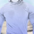 thumbnail image 5 of Dagegui Hooded Sun Shirt for Men UV Long Sleeve Hoodie with Built-In Face Mask Cooling Summer Fishing Shirts UPF 50+ Outdoor Work Tops Light Blue L, 5 of 5