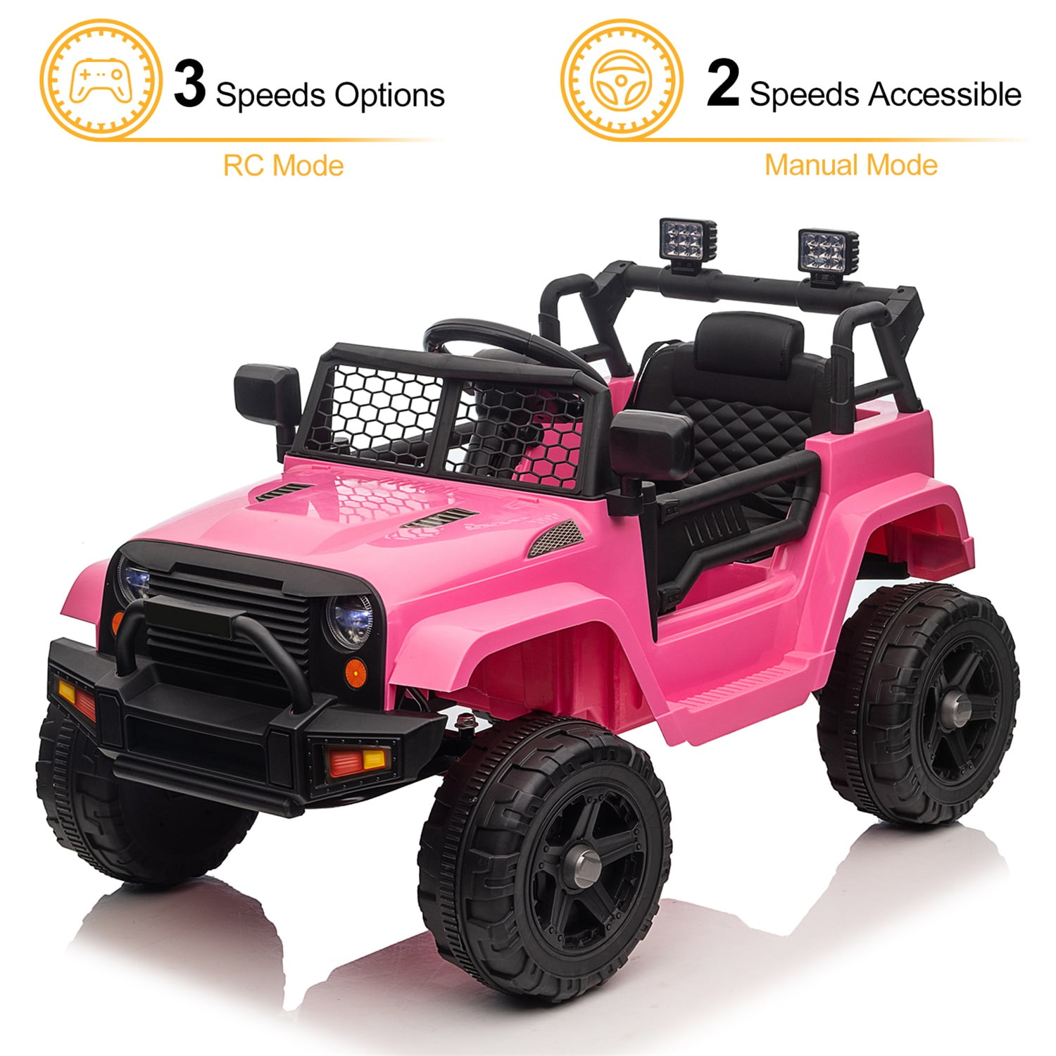 CIPACHO 12V Kids Ride on SUV Car, 3 Speed Remote Control Electric Car, Pink