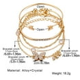 thumbnail image 2 of DAMAI 5 Pcs/Set Layered Butterfly Bracelet Bohemian Gold Silver Butterfly Crystal Bangle Set, Retro and Elegant Bow Open Bracelet for Women Best Gift for Friends, 2 of 9