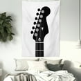 thumbnail image 3 of Guitar Tapestry, Monochrome Style Interpretation of a Half Guitar with Strings Cords, Wall Hanging for Bedroom Living Room Dorm Decor, 40W X 60L Inches, Charcoal Grey and White, by Ambesonne, 3 of 5