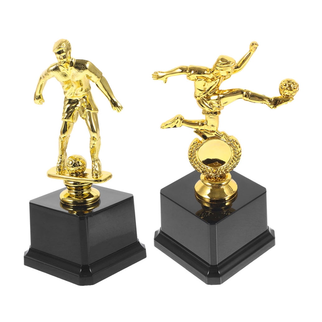 WEUVEB Set of 2 Elegant Soccer Trophy Cups for Awards, Achievements, and Sports Decor