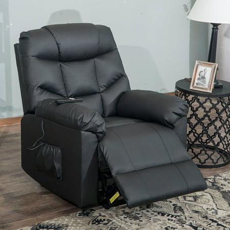 CLEARANCE! Power Lift Recliner Chair with Remote Control, SEGMART PU Leather Recliner Chair Modern Recliner Sofa Recliner Rocker, Recliner Seat Club Chair for Home Theater Seating (Black), (Best Chairs Inc Modern Performablend Power Rocker Recliner)