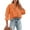 Orange, variant on Sherrylily Womens Button Down Cropped Crop Tops Lapel Shirt with Chest Pocket