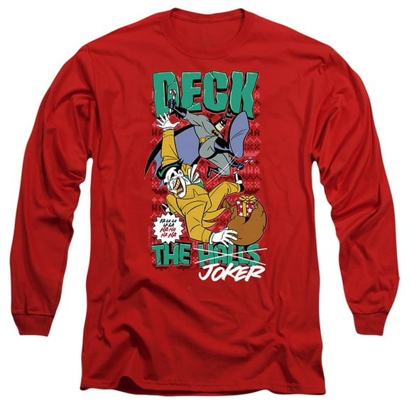 Batman The Animated Series Christmas Deck The Halls Unisex Adult Long-Sleeve T Shirt