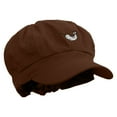 thumbnail image 5 of Cute Narwhal Embroidered Cotton Elastic Newsboy Cap - Brown OSFM, 5 of 5
