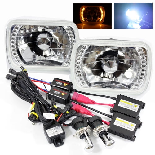 Modifystreet 8000K H43 BiXenon Hi/Low HID + Yellow LED Ring H6014/H6052/H6054 7x6 SemiSealed