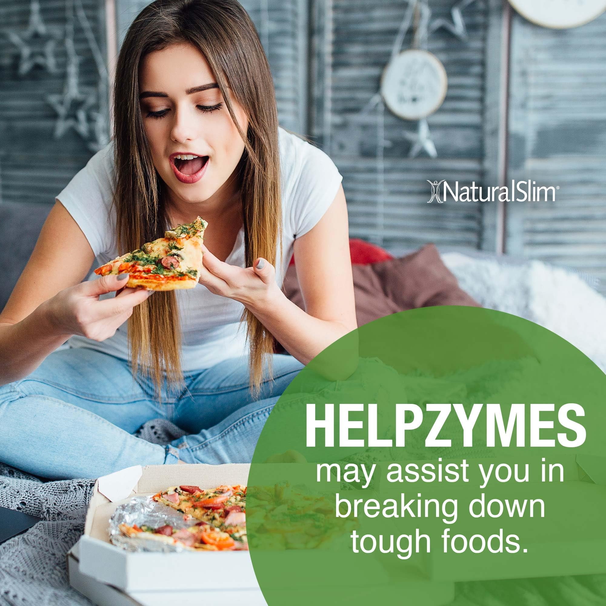 NaturalSlim Helpzymes w/ HLC Acid & Pancreatin - 3 Pack Digestive Enzymes, 100 Capsules