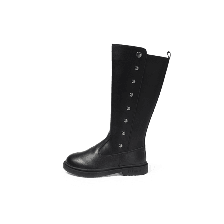 

TARANIS Girls Knee High Boots With Leather Upper Side Zipper Bootie For Winter New