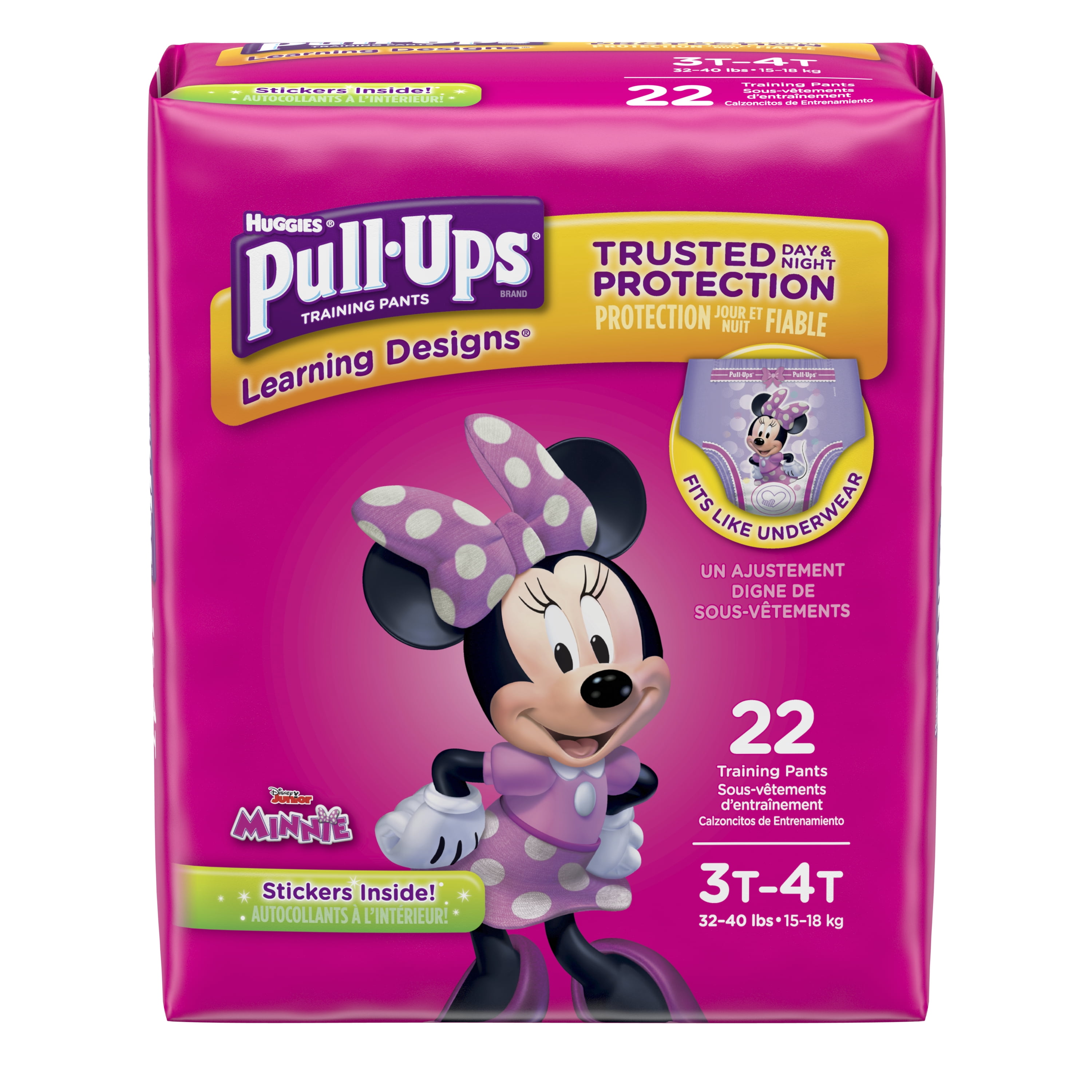 Pull Ups Girls Learning Designs Training Pants Size 3T 4T 22 Count