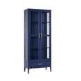 thumbnail image 5 of Home Source 79" Enchanta Glass Elegance Collection: Curio Cabinet with Tall Glass Doors (Blue), 5 of 6
