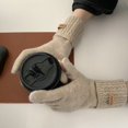 thumbnail image 1 of Guantes de cachemira de invierno para mujer, resistentes al frío, cálidos, gruesos, para conducir en invierno, guantes de punto de lana para otoño e invierno, 1 of 6