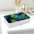 thumbnail image 6 of Peacock Feathers Portable PU Leather Jewelry Organizer Box with Removable Compartment, 6 of 6