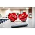 thumbnail image 3 of Ceramic Red Poppy Flower Salt and Pepper Shakers 2.5in, 3 of 4