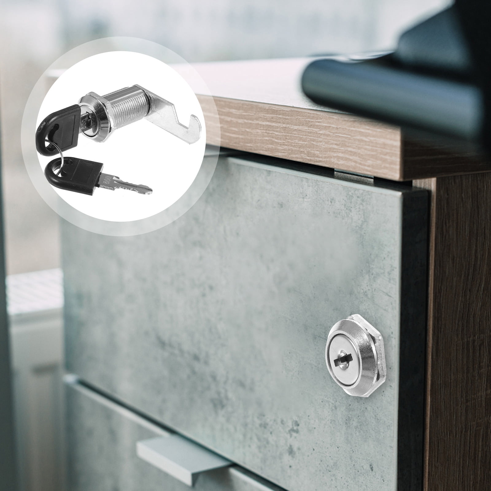 WEUVEB Zinc Alloy Keyed Cabinet Locks for File Drawers, Secure Home and Office Storage with Metal Construction