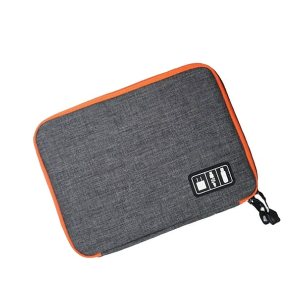 Jumpingount Bolsa de almacenamiento de Cable USB, resistente al agua, 2 capas, portátil, para viajes en casa, dormitorio, disco Flash electrónico, cable de Carteras S gris Jumpingount AP012998-05