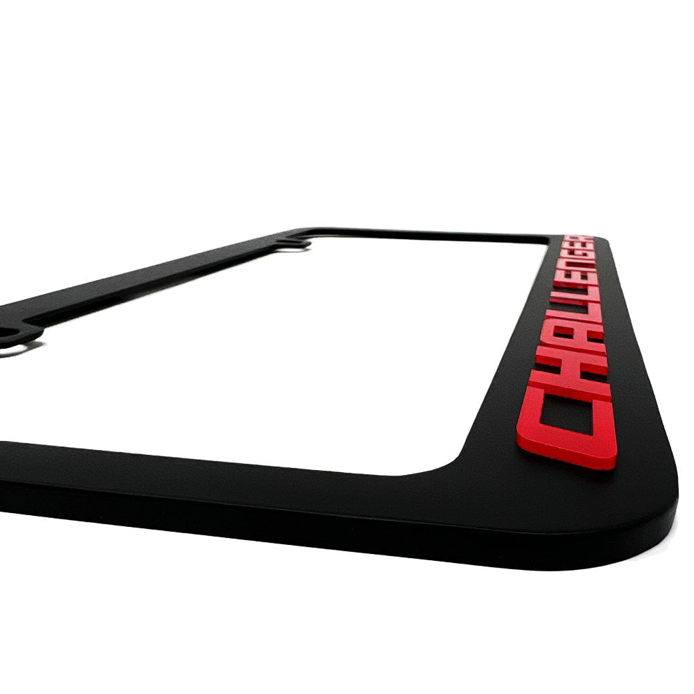 Auggies SRT8 Challenger Durango Charger Black Red Stainless Steel Black License Plate Frame Cover Holder Rust Free with Caps and Screws 2 