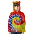 thumbnail image 3 of WOYY Big Boys Tie-Dyed Hoodie Cat Cute Ears Zip Up Cardigan Hooded Sweatshirt for Kids, 3 of 3