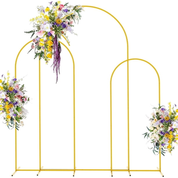 Soporte de Arco de Boda para Globos Dorado con Base Metálica Lujosa para Decoración de Bodas, Fiestas y Cumpleaños, Montaje Fácil, Diseño Elegante y Resistente