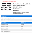 thumbnail image 2 of Rear Brake Pad Set - Compatible with 2003 - 2008 INFINITI G35 2004 2005 2006 2007, 2 of 2
