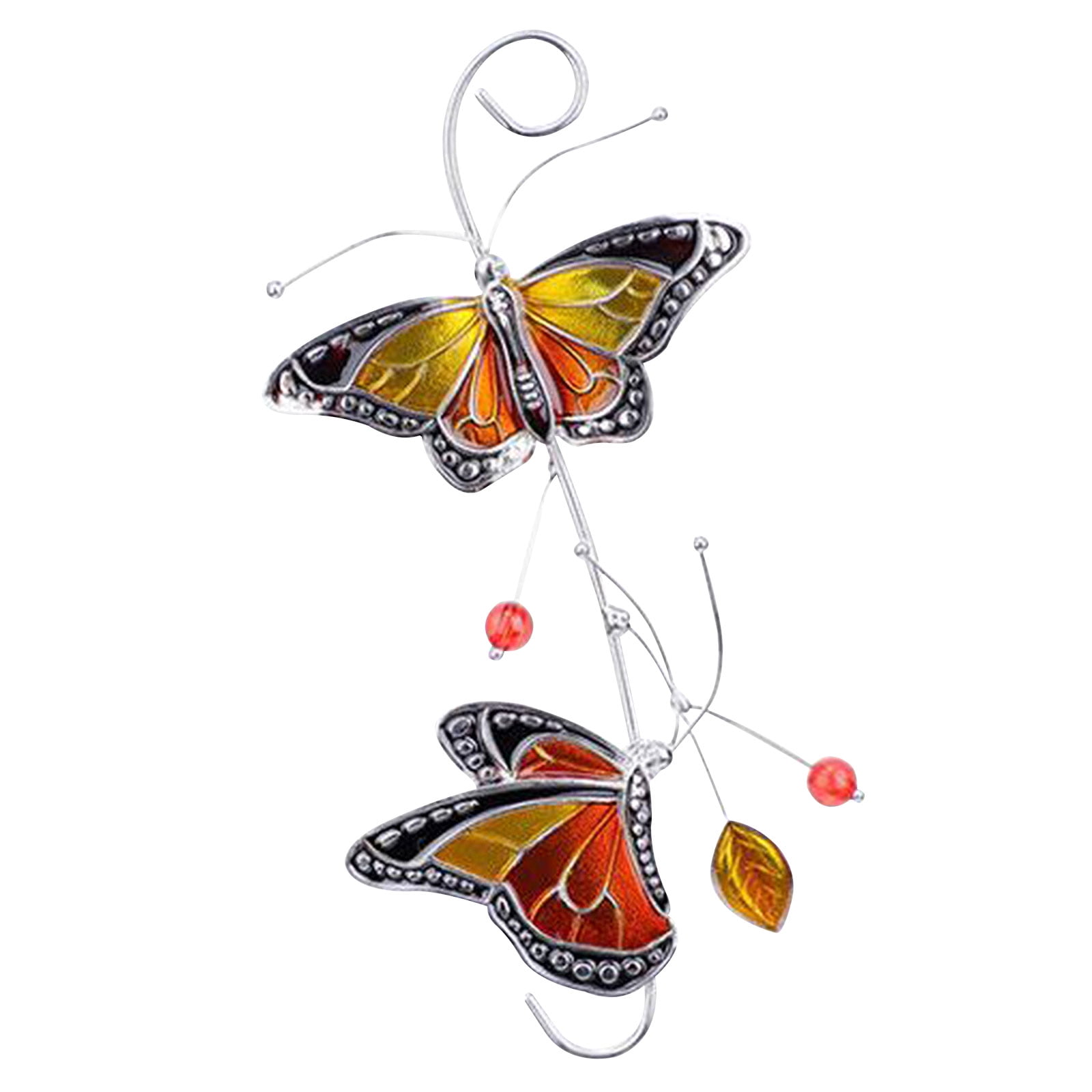 Orange Monarch Butterfly Window Ornament Suncatcher For Hanging Handmade