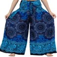 thumbnail image 1 of Femmes Boho Beach Pants Femme Taille Haute Décontracté Évasé Jambe Large Droite Impression Pantalon de Plage, 1 of 7