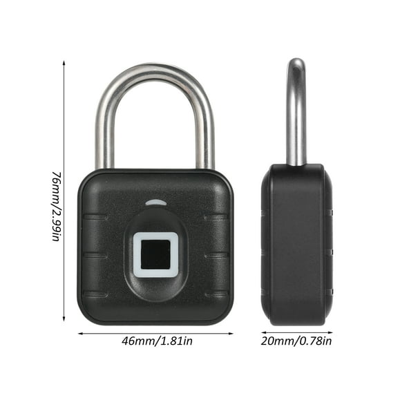 Lock Fingerprint Padlock BT Lock Smart Padlock With APP Control 10 Groups Fingerprint Anti Theft Security Keyless Electronic Lock Outdoor Waterproof Suitable For Locker Gym Gate