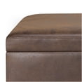 thumbnail image 2 of Small Rectangular Storage Ottoman Bench, Dark Brown Faux Leather Foot Rest Stool with Lift Top and Hidden Compartment for Living Room, 2 of 7
