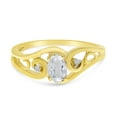 thumbnail image 6 of 10k Yellow Gold Oval White Topaz And Diamond Ring, 6 of 6