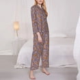thumbnail image 3 of Honeii Daisies Flowers print Women's Pajama Sets Long Sleeve Button Down Sleepwear Nightwear Soft Pjs Lounge Sets-Large, 3 of 7