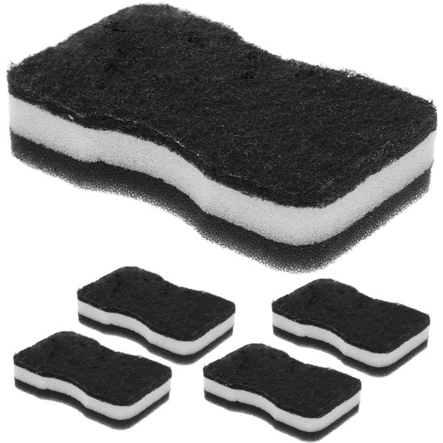 Juego de 5 esponjas de doble cara para lavar platos, estropajo de cocina, almohadilla de limpieza (cintura delgada)
