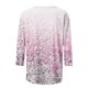 thumbnail image 5 of Fiudx Ofertas Relámpago Moda Mujer Impresión Cuello Redondo Manga 3/4 Camiseta Pulóver Cuello Redondo Blusa Superior, 5 of 5
