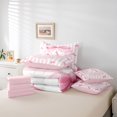 thumbnail image 5 of Homewish Initial A Letter Bedding Comforter Set 7pcs for Kids, Kawaii Bowknot Ribbon Queen Bedding Sets, Pink Princess Style Reversible Queen Sheet Sets, Microfiber Bedroom Decor, 5 of 7