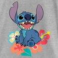 thumbnail image 2 of Girl's Lilo & Stitch Tropical Happy Stitch  Graphic Tee Athletic Heather Medium, 2 of 5