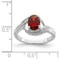 thumbnail image 2 of 925 Sterling Silver Rhodium-plated Garnet and Diamond Ring Size 7, 2 of 6