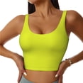 thumbnail image 3 of Goofa Yellow Printed Sports Bras for Women, High Impact Running Bra Workout Crop Tank Tops Longline Sports Bra Push up-X-Large, 3 of 9
