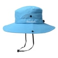 thumbnail image 5 of Ticikt Women's Summer Outdoor Breathable Sun Mountaineering Horsetail Hole Visor Fisherman's Hat,Color:Blue, 5 of 5